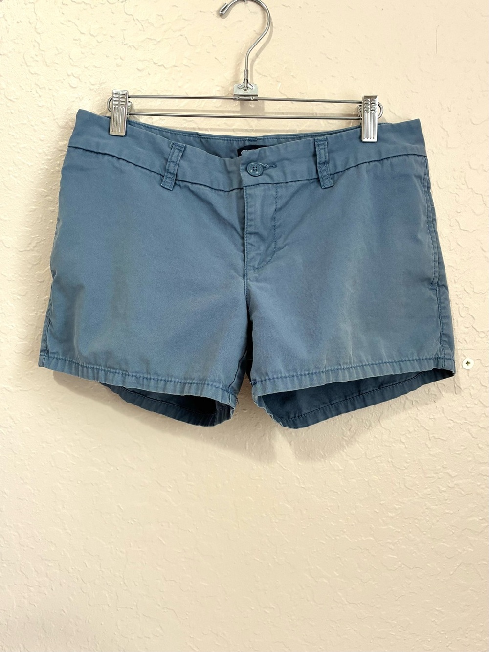 Gap Hadley Low Rise Flat Front Chino Shorts Womens 6 Blue Pockets Y2K Summer